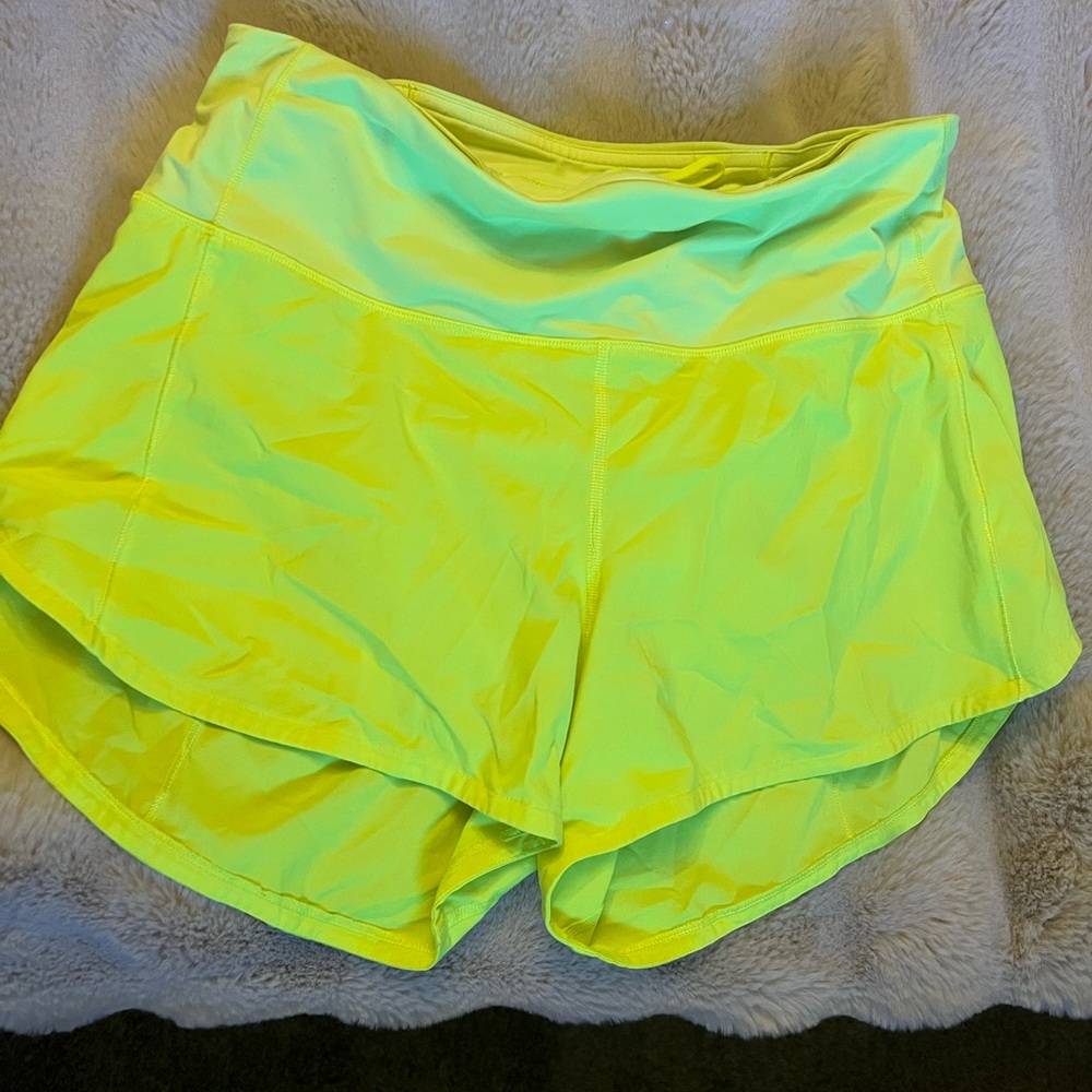 lululemon athletica Neon Yellow Women's Athletic Shorts - HR 2.5